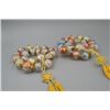 Image 1 : Two Round Beads Prayer's Necklace with Inner Painting of Arhats and Avalokitesvara.