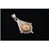 Image 1 : A Sterling Silver Pendant with Brazilian Gold Rutilated Quartz Inlay.