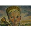 Image 2 : A.Warren Oil Painting «Boy with a baseball bat».