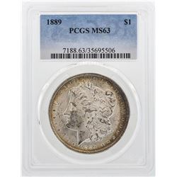 1889 $1 Morgan Silver Dollar Coin PCGS MS63