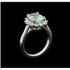 Image 4 : 2.50 ctw Emerald and Diamond Ring - 14KT White Gold