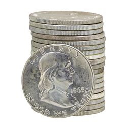 Roll of (20) 1963-D Brilliant Uncirculated Franklin Half Dollars