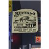 Image 1 : Buffalo Motor Oil- 2 Sided Flange Porcelain Sign