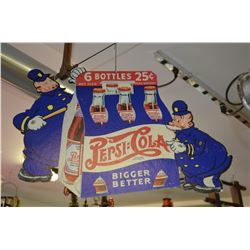 Vintage cardboard Pepsi-Cola Sign (double-sided)