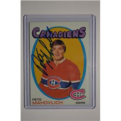 1971-72 Topps #84 Peter Mahovlich AUTOGRAPHED