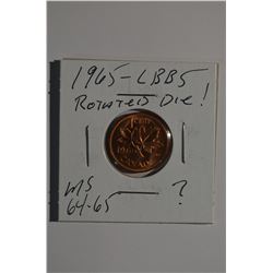 1965 Can 1-Cent LBB5 Rotated Die