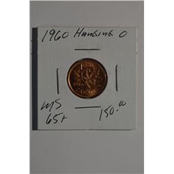 1960 - "Hanging 0" Canadian 1-Cent