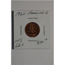 1960 - "Hanging 0" Canadian 1-Cent