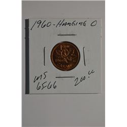 1960 - "Hanging 0" Canadian 1-Cent