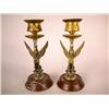 Image 1 : A PAIR OF EGYPTIAN REVIVAL BRASS CANDLESTICKS
