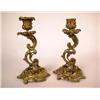 Image 1 : A PAIR OF ROCOCO STYLE CAST BRASS CANDLESTICKS