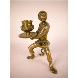 A BRASS SINGLE CANDLESTICK, FRENCH
