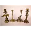 Image 1 :  GROUP OF FOUR FIGURAL CANDLESTICKS, CONTINENTAL