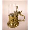 Image 1 : A BRASS CHAMBERSTICK, FRENCH WITH GLASS GLOBE