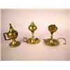 Image 1 : A GROUP OF THREE BRASS OIL LAMPS, CONTINENTAL