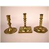 Image 1 : A GROUP OF THREE BRASS CANDLESTICKS, CONTINENTAL