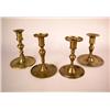 Image 1 : A GROUP OF FOUR ROUND BASE BRASS CANDLESTICKS,CONTINENTAL
