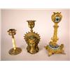 Image 1 : A GROUP OF THREE BRASS CANDLESTICKS, FRENCH