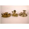 Image 1 : A GROUP OF THREE BRASS CHAMBERSTICKS, CONTINENTAL