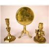 Image 1 : A GROUP OF THREE BRASS CANDLESTICKS
