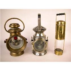 A GROUP OF THREE RAILWAY LANTERNS, ENGLISH