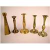 Image 1 : A GROUP OF FIVE BRASS CANDLESTICKS, CONTINENTAL