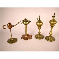 A GROUP OF TWO OIL LAMPS, CONTINENTAL