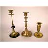 Image 1 : A GROUP OF THREE BRASS CANDLESTICKS, CONTINENTAL