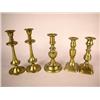 Image 1 : A GROUP OF FIVE BRASS CANDLESTICKS, ENGLISH