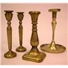 Image 1 : A GROUP OF FOUR BRASS CANDLESTICKS, CONTINENTAL