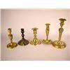 Image 1 : A GROUP OF FIVE BRASS CANDLESTICKS, FRENCH