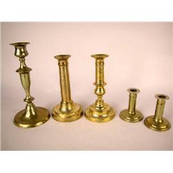 A GROUP OF FIVE CANDLESTICKS, CONTINENTAL