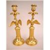 Image 1 : A PAIR OF BRASS CANDLESTICKS WITH GILT FINISH
