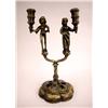 Image 1 : A RARE BRONZE CANDELABRUM, GERMAN, WITH MALE AND FEMALE FIGURES HOLDING CANDLE CUPS