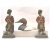 Image 1 : A PAINTED CAST-IRON FIGURE OF A CANVAS BACK AND TWO PAINTED CAST IRON FIGURAL BOOKENDS