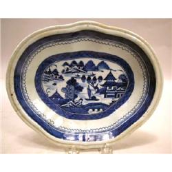 TWO CHINESE EXPORT PORCELAIN OBLONG DISHES