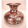 Image 1 : A CRANBERRY STERLING SILVER OVERLAY BALLASTER-FORM VASE