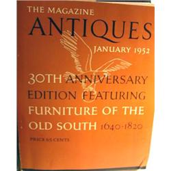 THREE BOUND VOLUMES OF "ANTIQUES" MAGAZINE FROM THE 1950s