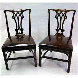 A SET OF SIX GEORGE III MAHOGANY DINING CHAIRS