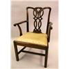 Image 1 : A GEORGE III CARVED MAHOGANY OPEN ARMCHAIR