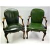 Image 1 : A SET OF FOUR GEORGE I STYLE LEATHER-UPHOLSTERED MAHOGANY OPEN ARMCHAIRS