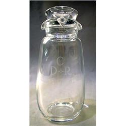 A BALUSTER-FORM CRYSTAL COCKTAIL SHAKER BY STUEBEN