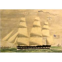 A WATERCOLOR OF SHIP EDWINA