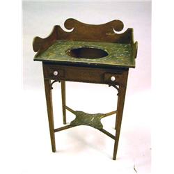 A GRAINED AND FAUX MARBLE WASHSTAND
