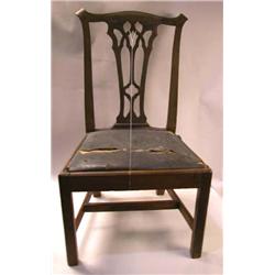 A CHIPPENDALE MAHOGANY SIDE CHAIR
