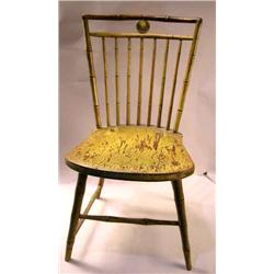 A YELLOW-PAINTED "ROD-BACK" WINDSOR SIDE CHAIR