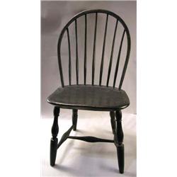 A SLATE-BLUE PAINTED BOWBACK WINDSOR SIDE CHAIR