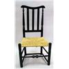 Image 1 : A BLACK-PAINTED MAPLE RUSH SEAT BANNISTER-BACK SIDECHAIR