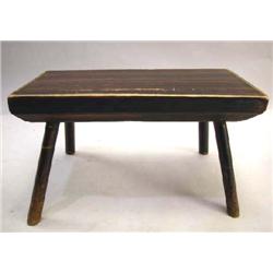 A LATE FEDERAL ROSEWOOD GRAINED PINE FOOTSTOOL