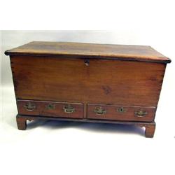 A WALNUT TWO-DRAWER BLANKET CHEST